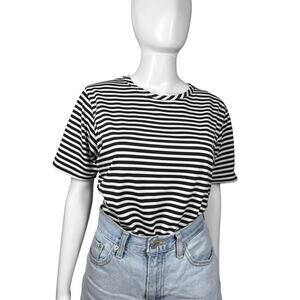 UAG Retro Vintage 90s Black White Striped Slinky Top Medium